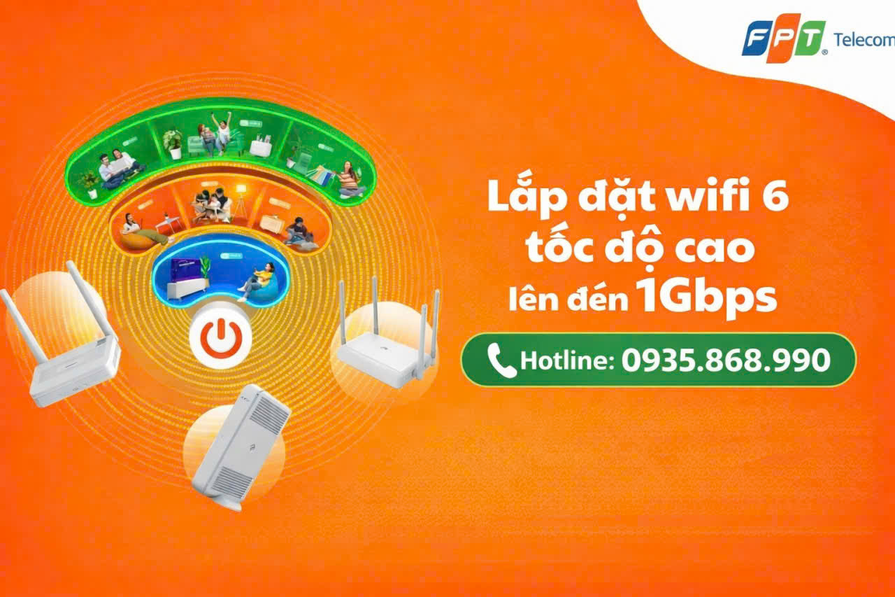 Lắp đặt internet FPT Vĩnh Long 2026 – Modem wifi 6 lắp nhanh